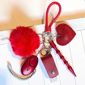 Red Keychain Accessory Set